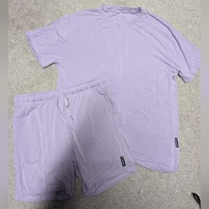 Comfrt Lilac Cloud Lounge PJs Shorts Tee Shirt set size medium